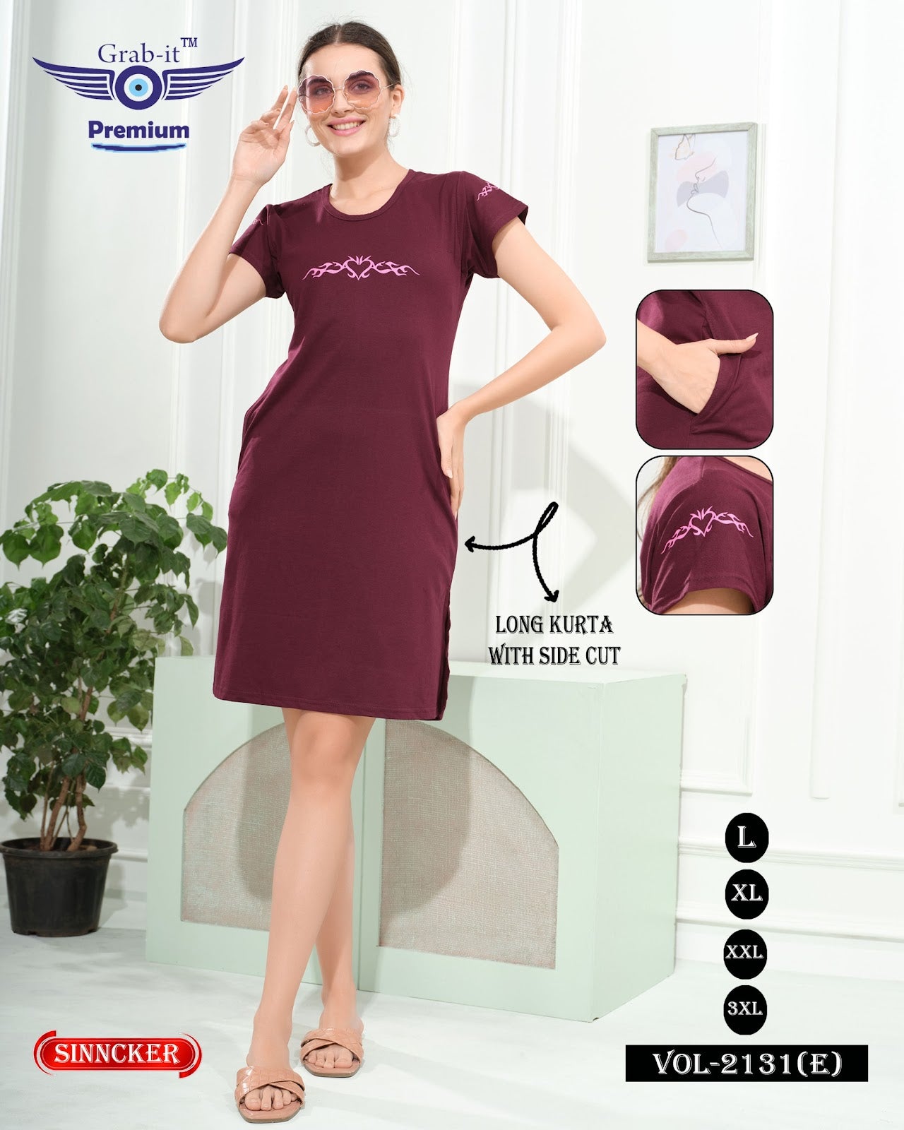 Vol 2131 E Grab It Sinker Long Kurtis Wholesaler Gujarat