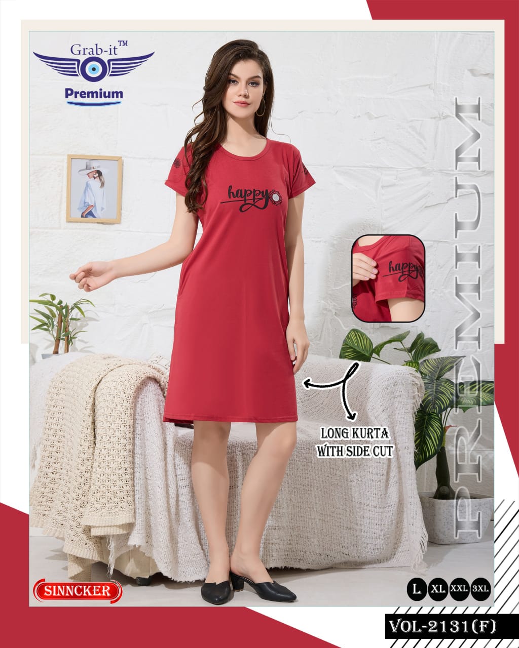 Vol 2131 F Grab It Sinker Long Kurtis Exporter