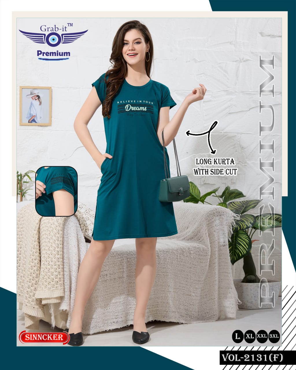 Vol 2131 F Grab It Sinker Long Kurtis Exporter