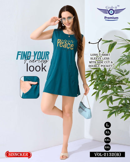 Vol 2132 B Grab It Sinker Women Long Tshirt Exporter Ahmedabad