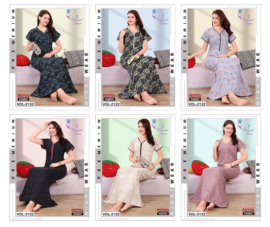 Vol 2132 Diamond Queen Sinker Night Gowns Wholesale Price