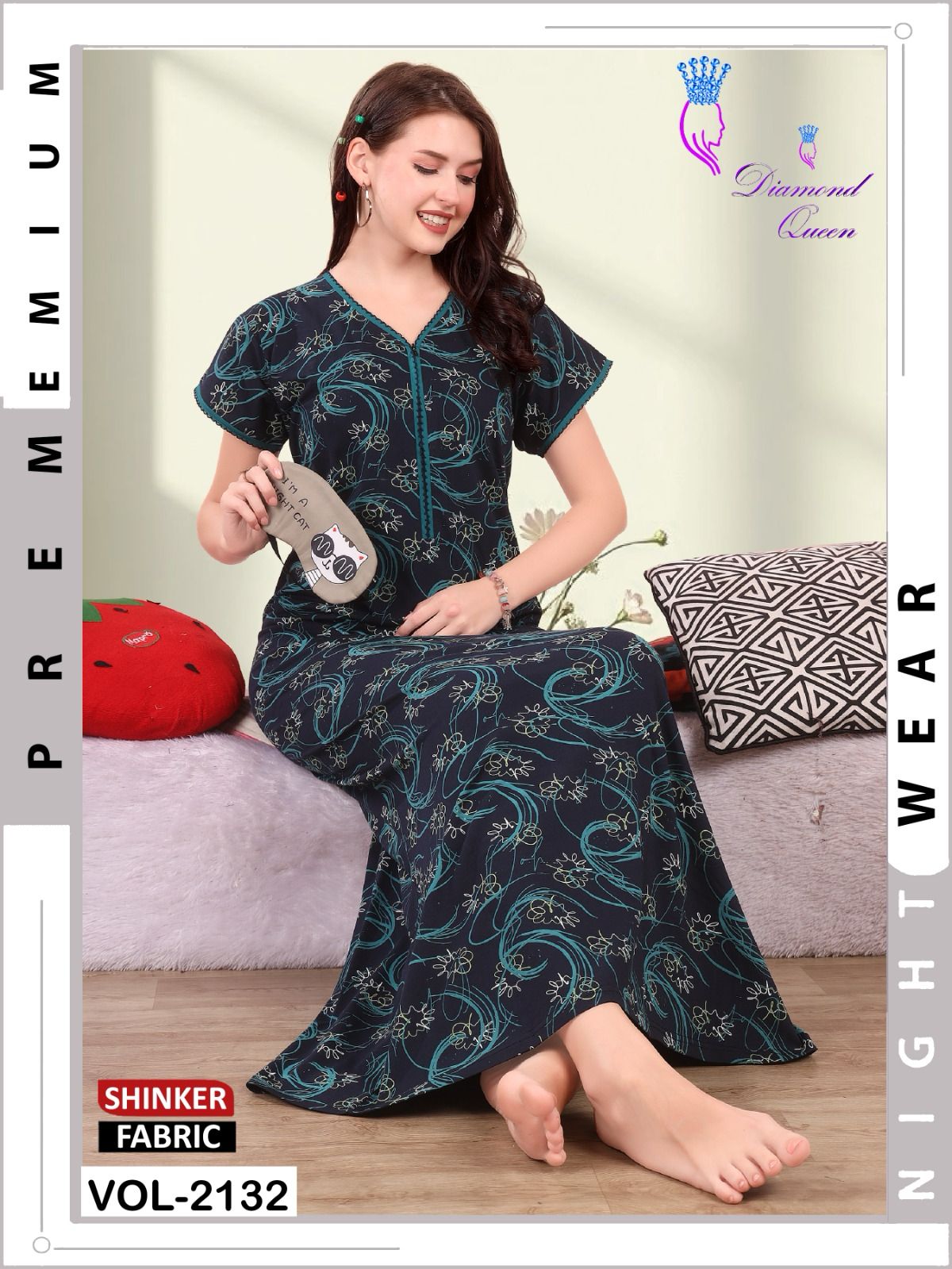 Vol 2132 Diamond Queen Sinker Night Gowns Wholesale Price