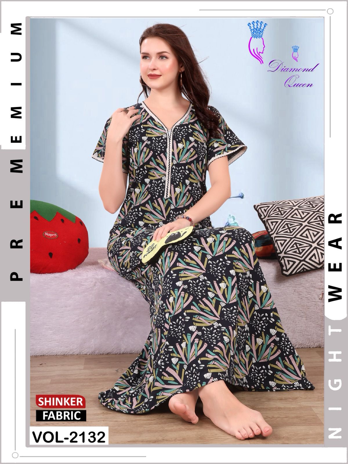 Vol 2132 Diamond Queen Sinker Night Gowns Wholesale Price