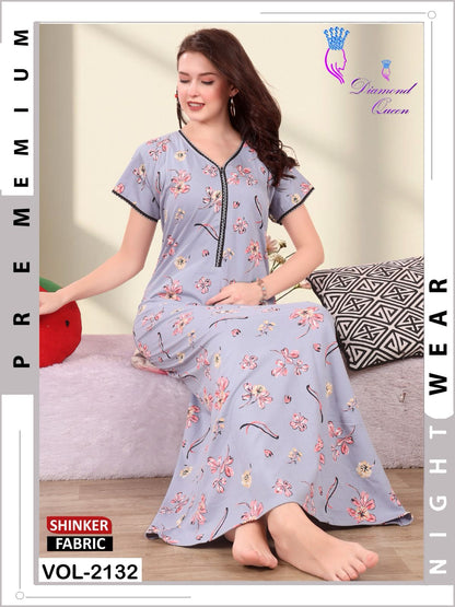 Vol 2132 Diamond Queen Sinker Night Gowns Wholesale Price
