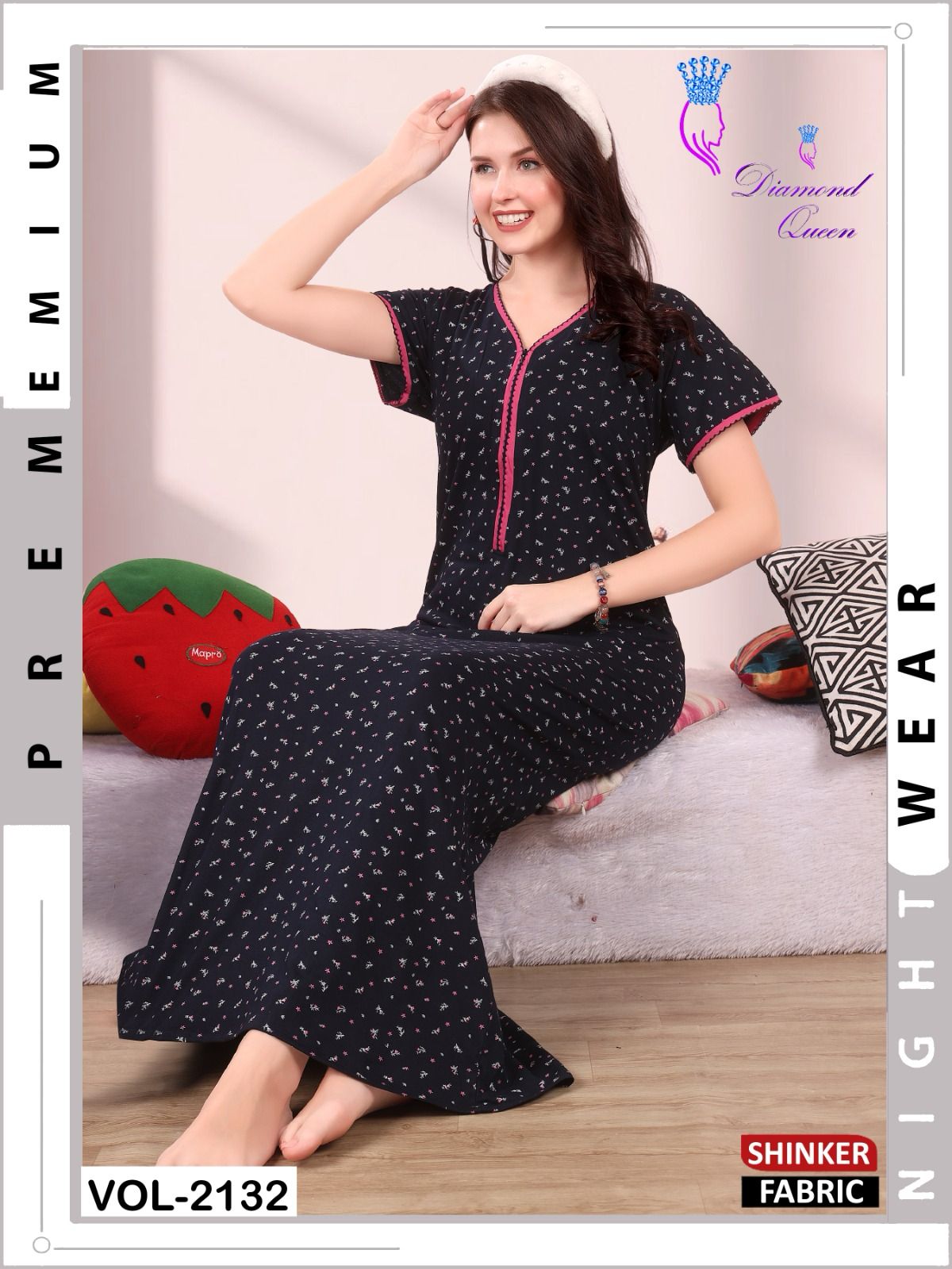 Vol 2132 Diamond Queen Sinker Night Gowns Wholesale Price