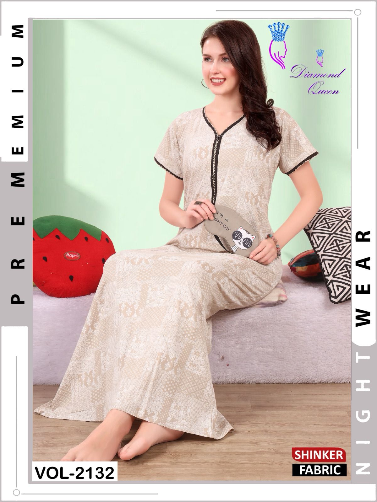 Vol 2132 Diamond Queen Sinker Night Gowns Wholesale Price