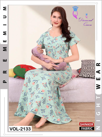 Vol 2133 Diamond Queen Sinker Feeding Night Gown Manufacturer India