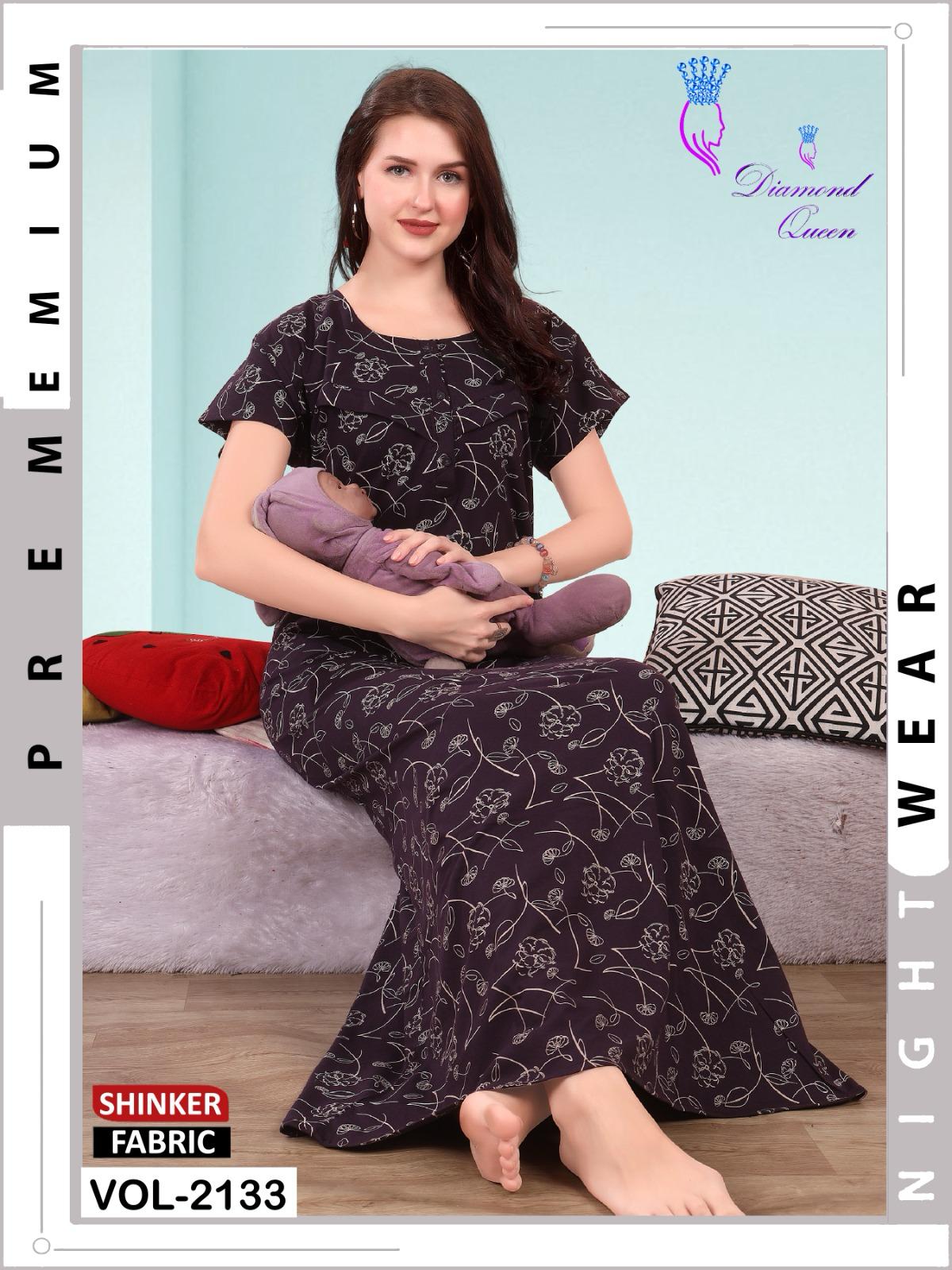 Vol 2133 Diamond Queen Sinker Feeding Night Gown Manufacturer India