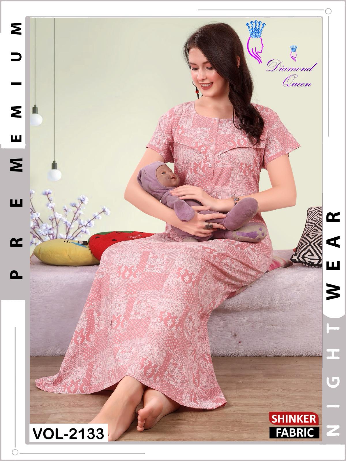 Vol 2133 Diamond Queen Sinker Feeding Night Gown Manufacturer India