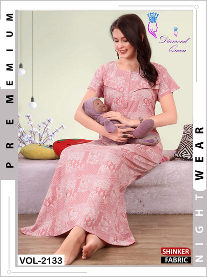 Vol 2133 Diamond Queen Sinker Feeding Night Gown Manufacturer India