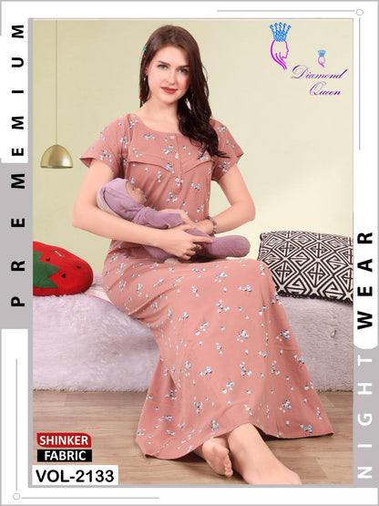 Vol 2133 Diamond Queen Sinker Feeding Night Gown Manufacturer India