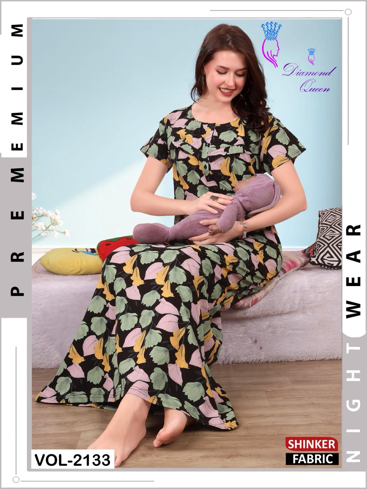 Vol 2133 Diamond Queen Sinker Feeding Night Gown Manufacturer India