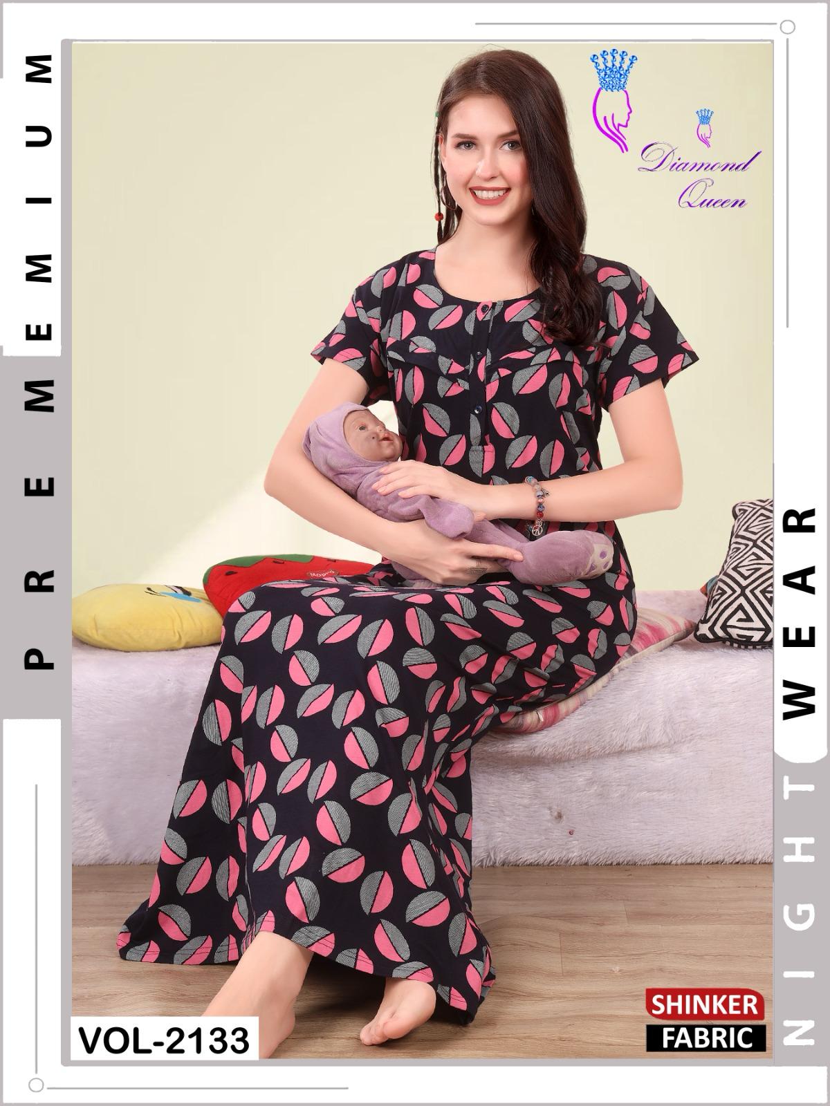 Vol 2133 Diamond Queen Sinker Feeding Night Gown Manufacturer India