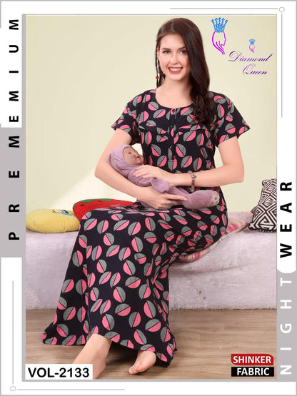 Vol 2133 Diamond Queen Sinker Feeding Night Gown Manufacturer India