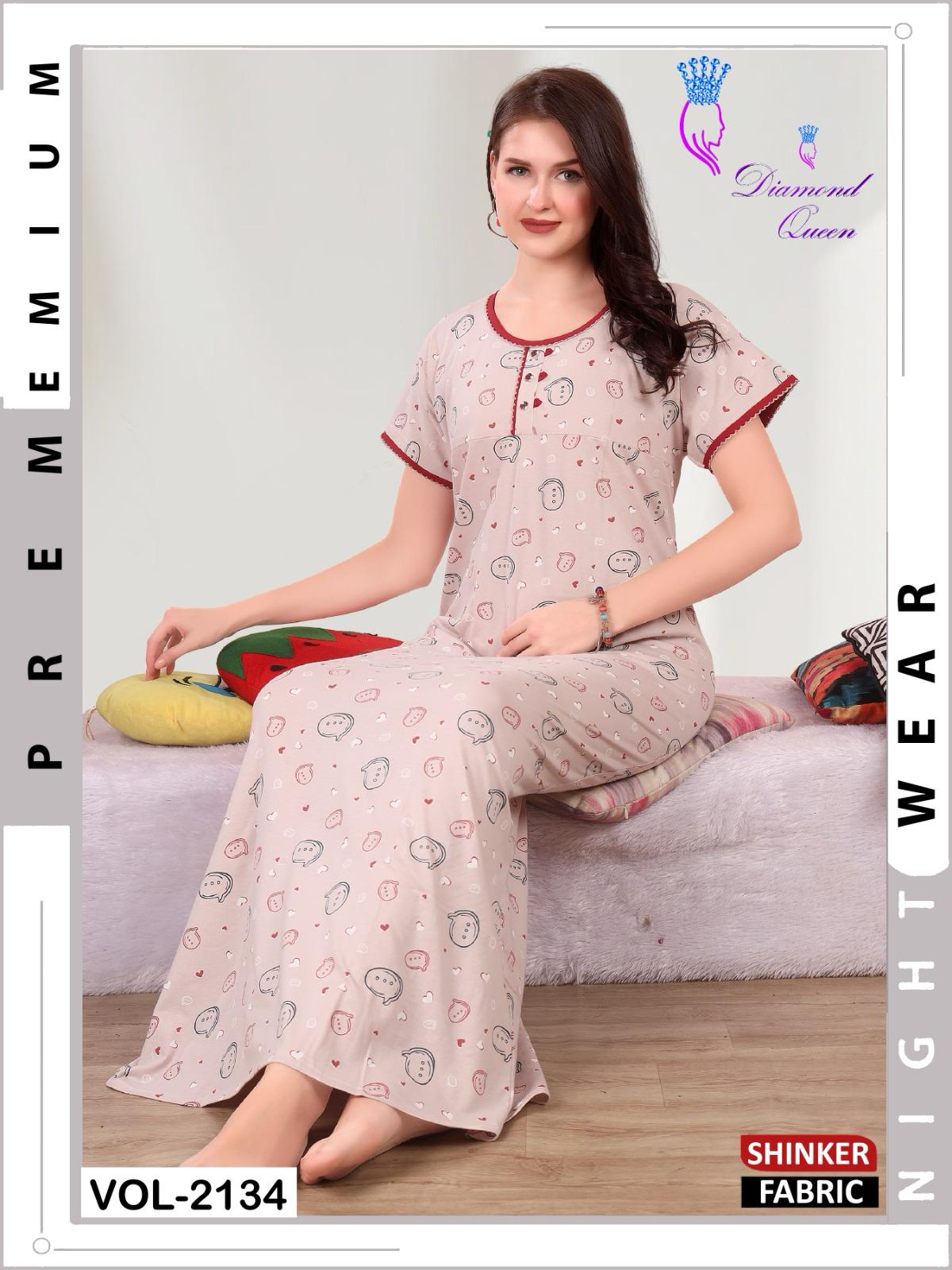 Vol 2134 Diamond Queen Sinker Night Gowns Exporter