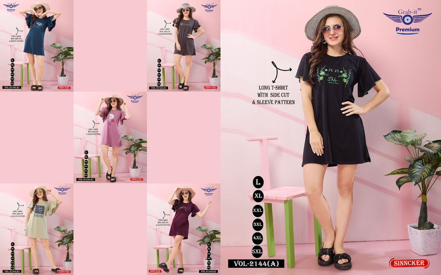 Vol 2144 A Grab It Sinker Women Long Tshirt Wholesale Price