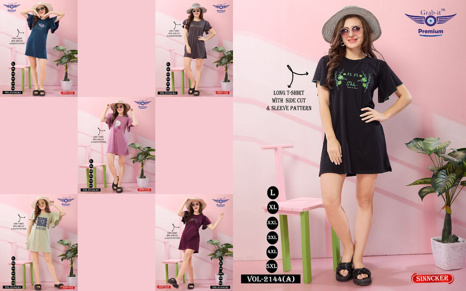 Vol 2144 A Grab It Sinker Women Long Tshirt Wholesale Price