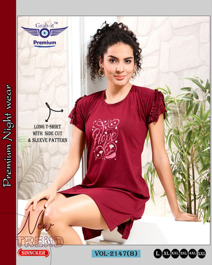 Vol 2147 B Grab It Sinker Women Long Tshirt Wholesaler Gujarat