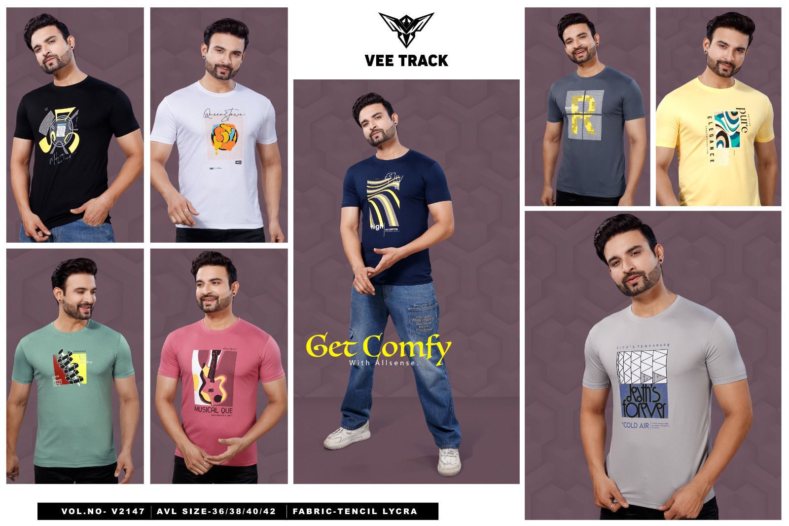 Vol 2147 Vee Track Tencil Mens Tshirts Exporter