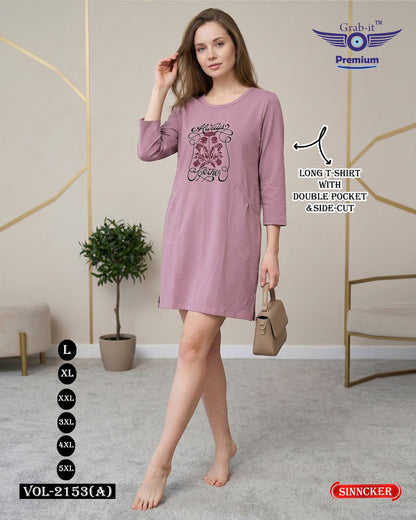 Vol 2153 A Grab It Sinker Women Long Tshirt Wholesale Rate
