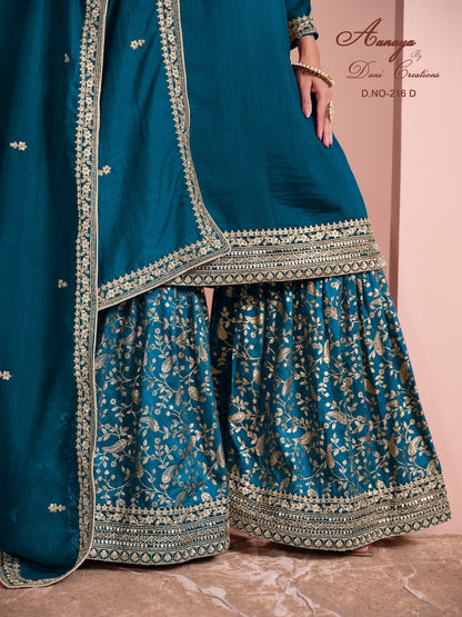 Vol 216 Dani Creation Aanaya Art Silk Sharara Style Suits Manufacturer India