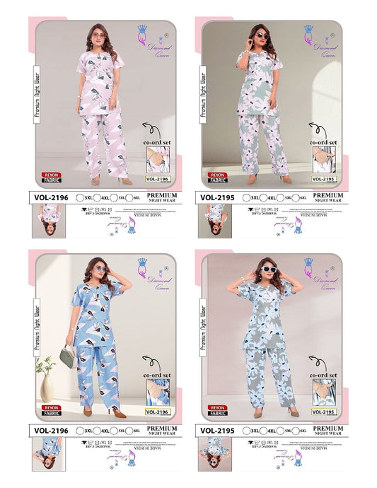 Vol 2195-2196 Diamond Queen Reyon Co Ord Set Exporter India