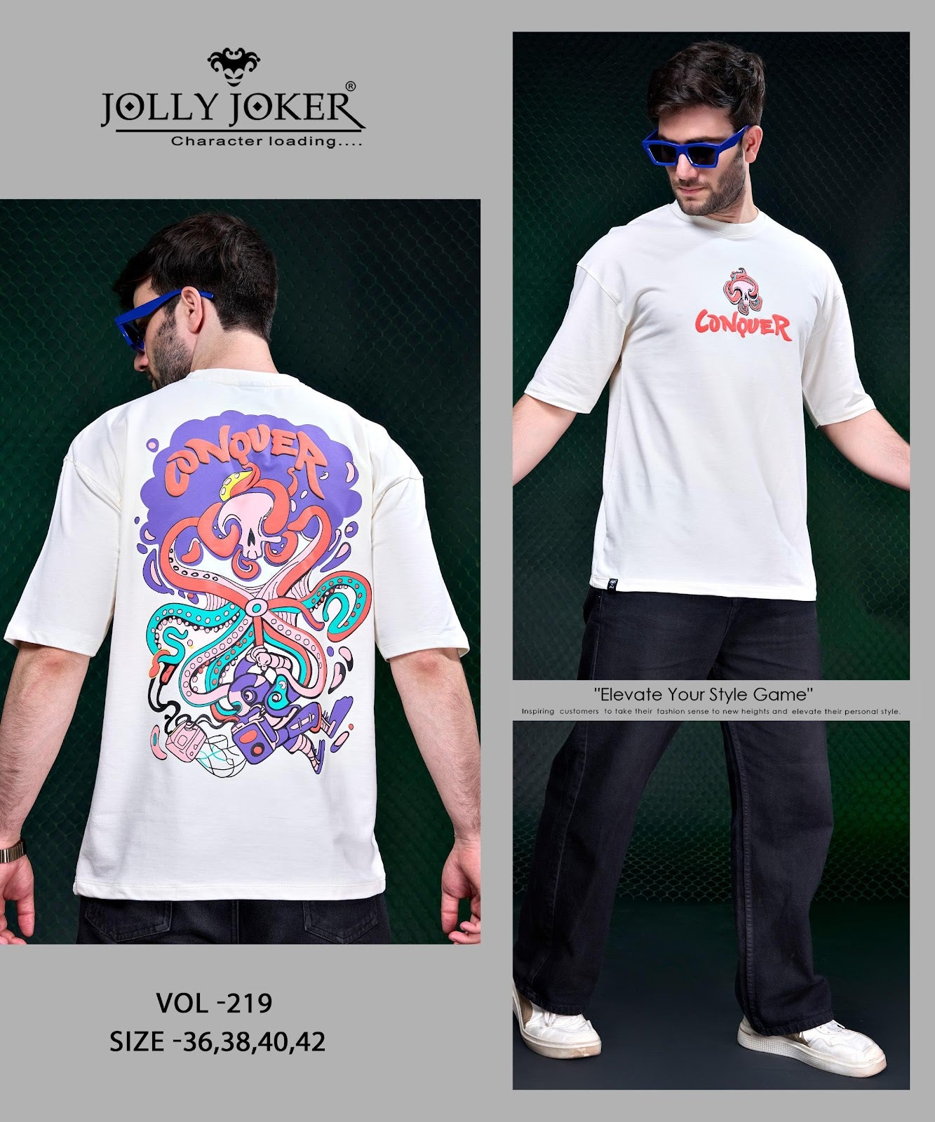 Vol 219 Jolly Joker Cotton Looper Mens Tshirts Wholesaler Ahmedabad