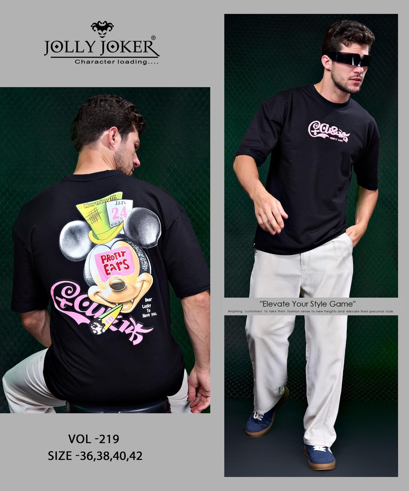 Vol 219 Jolly Joker Cotton Looper Mens Tshirts Wholesaler Ahmedabad