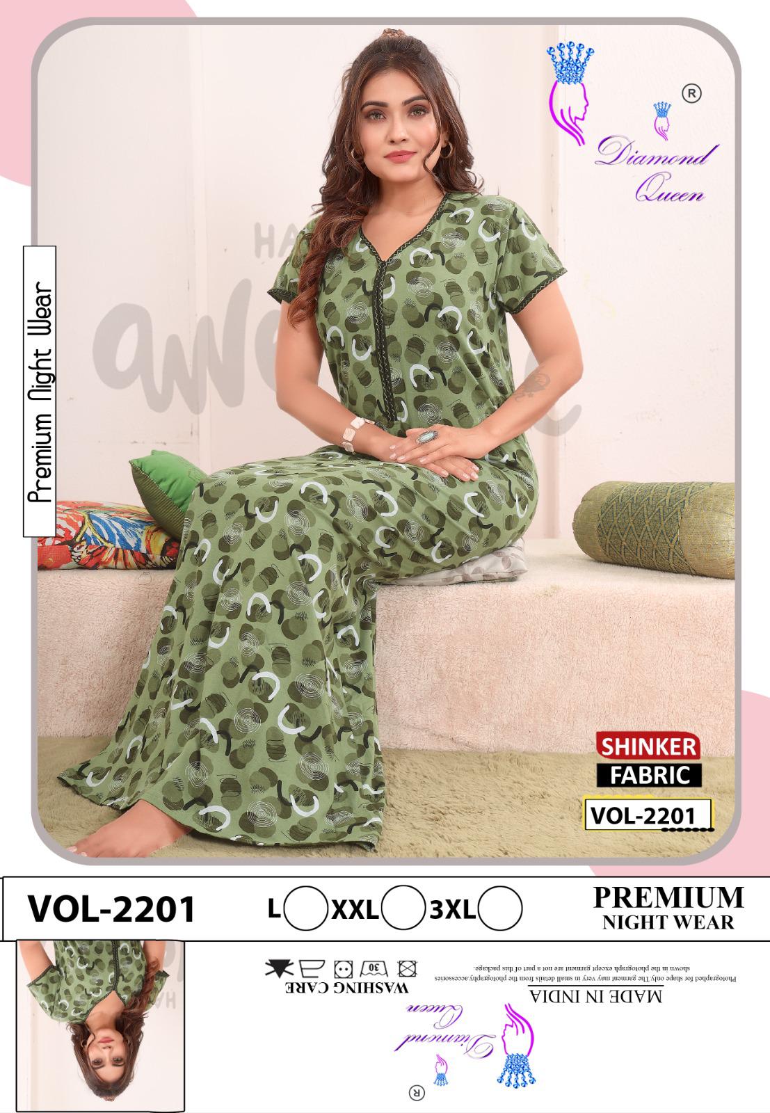 Vol 2201 Diamond Queen Sinker Night Gowns Exporter India