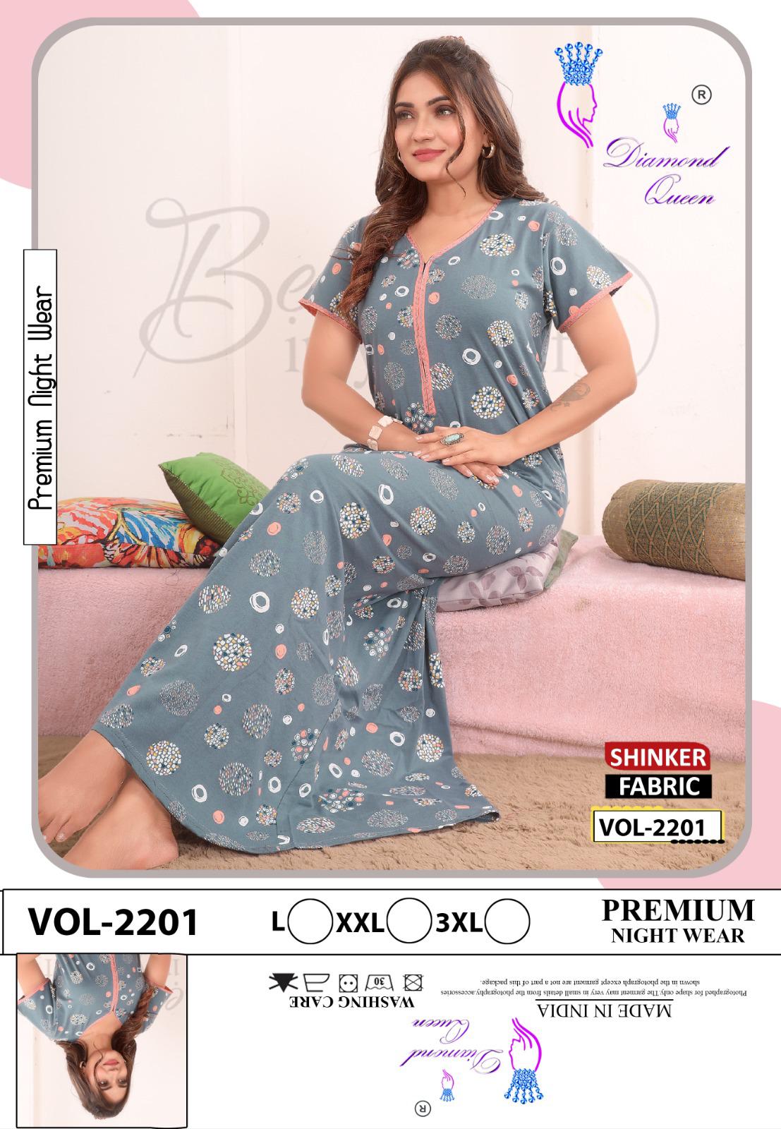 Vol 2201 Diamond Queen Sinker Night Gowns Exporter India
