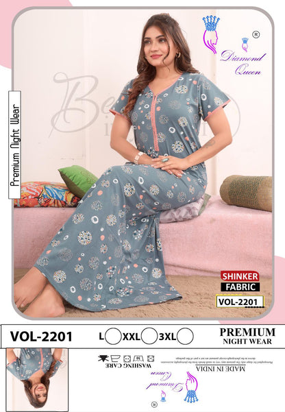 Vol 2201 Diamond Queen Sinker Night Gowns Exporter India