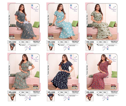 Vol 2202 Diamond Queen Sinker Night Gowns Wholesale Rate