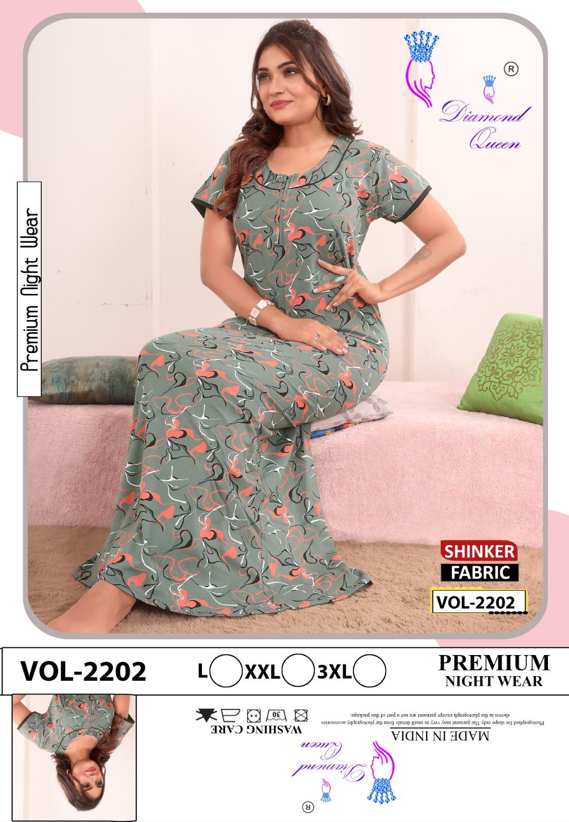 Vol 2202 Diamond Queen Sinker Night Gowns Wholesale Rate