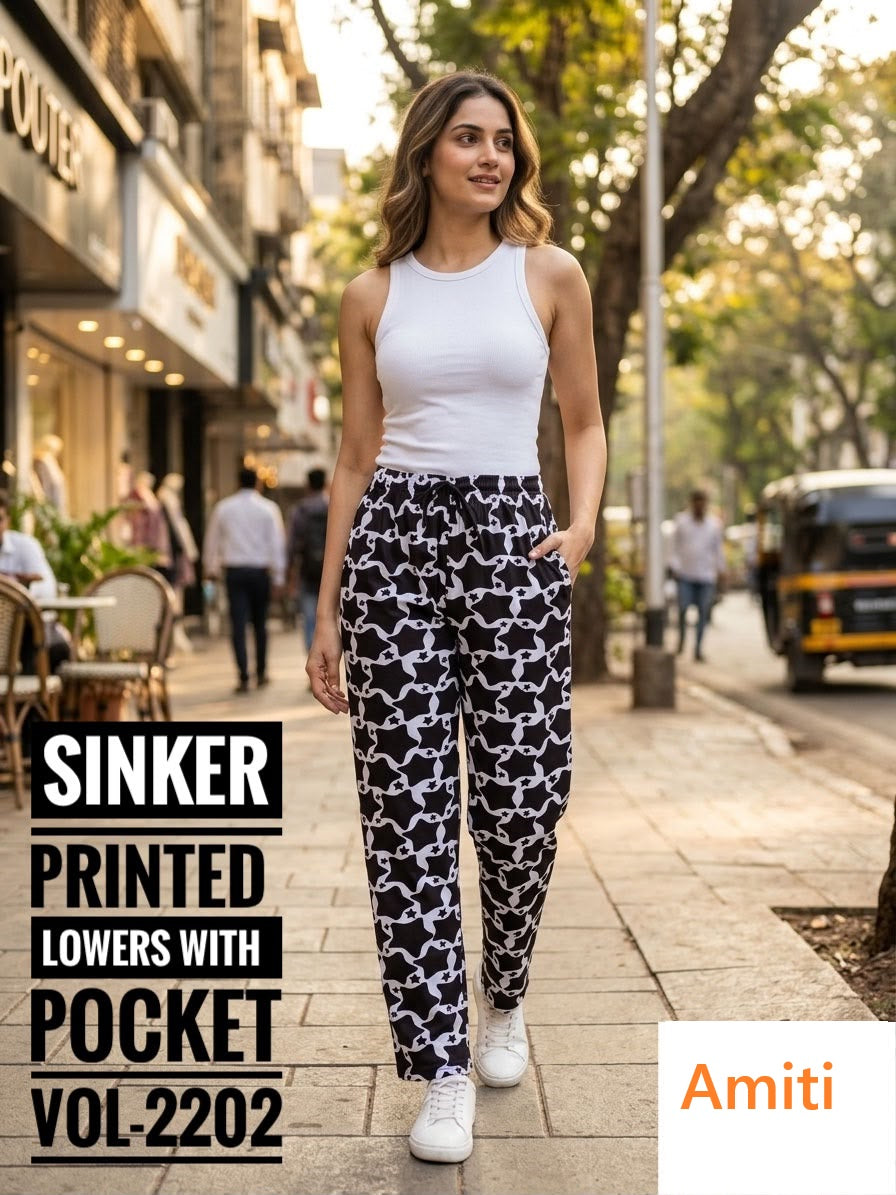 Vol 2202 Hosiery Amiti Sinker Women Night Lower Exporter Ahmedabad