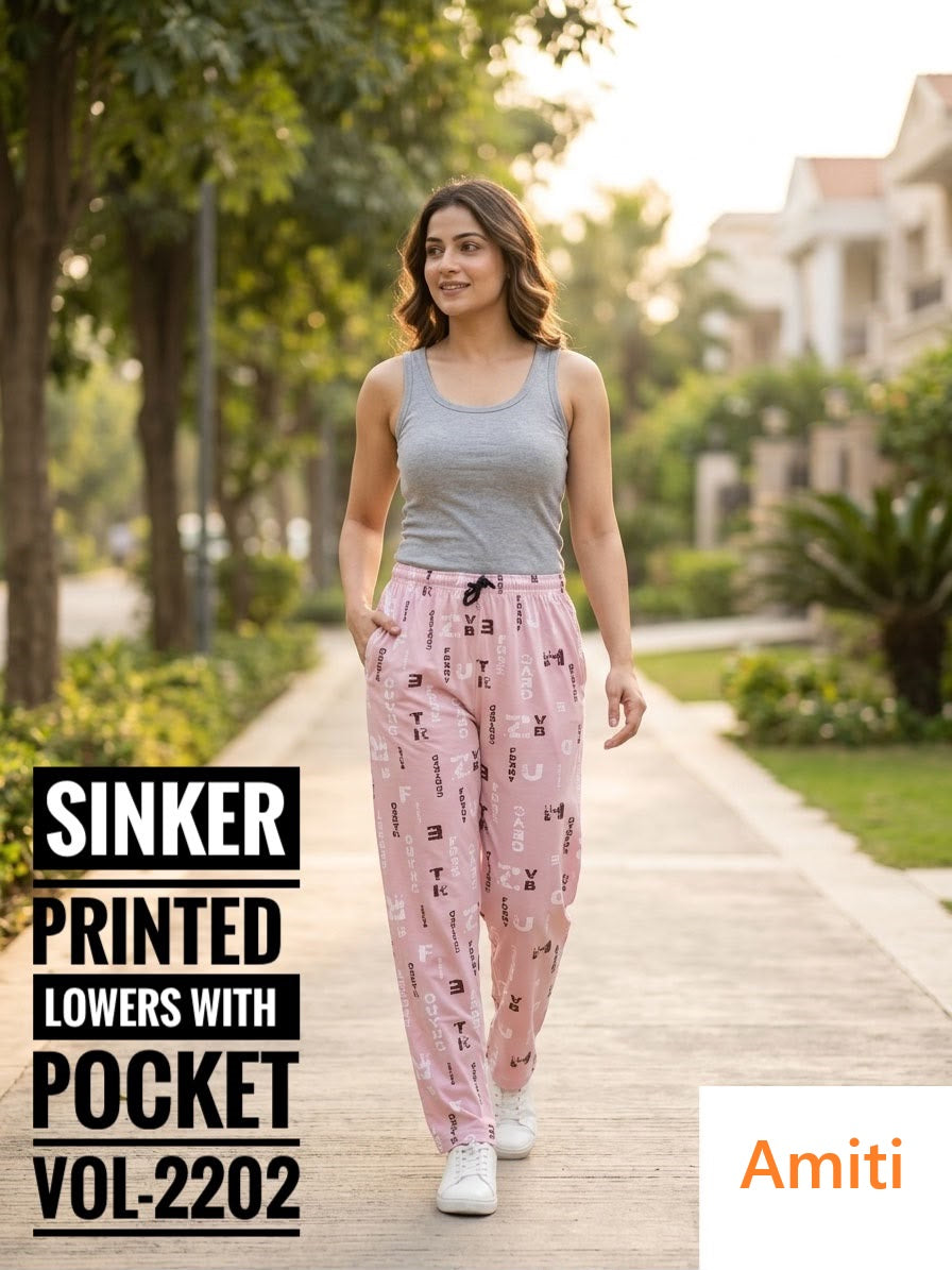 Vol 2202 Hosiery Amiti Sinker Women Night Lower Exporter Ahmedabad