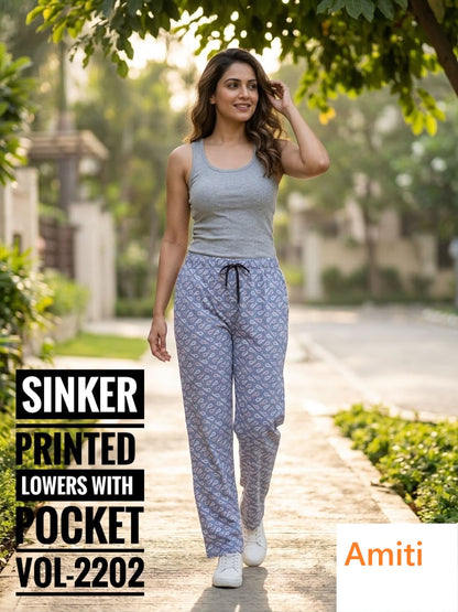 Vol 2202 Hosiery Amiti Sinker Women Night Lower Exporter Ahmedabad