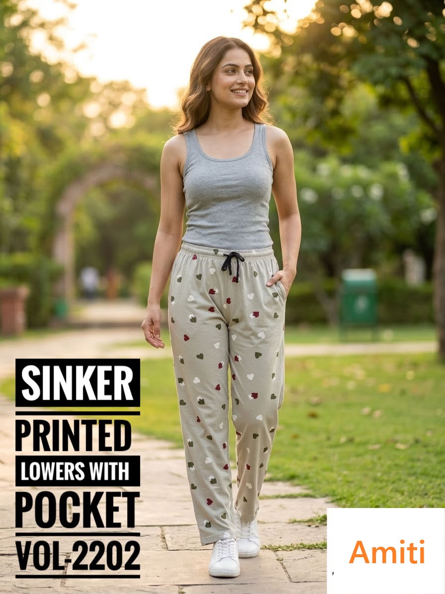 Vol 2202 Hosiery Amiti Sinker Women Night Lower Exporter Ahmedabad