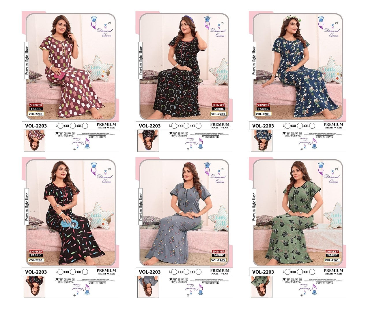 Vol 2203 Diamond Queen Sinker Night Gowns Wholesaler