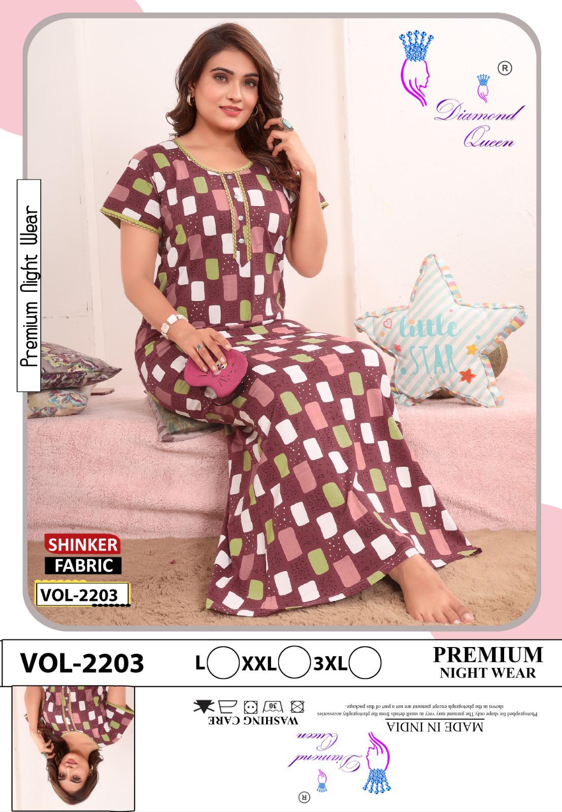 Vol 2203 Diamond Queen Sinker Night Gowns Wholesaler