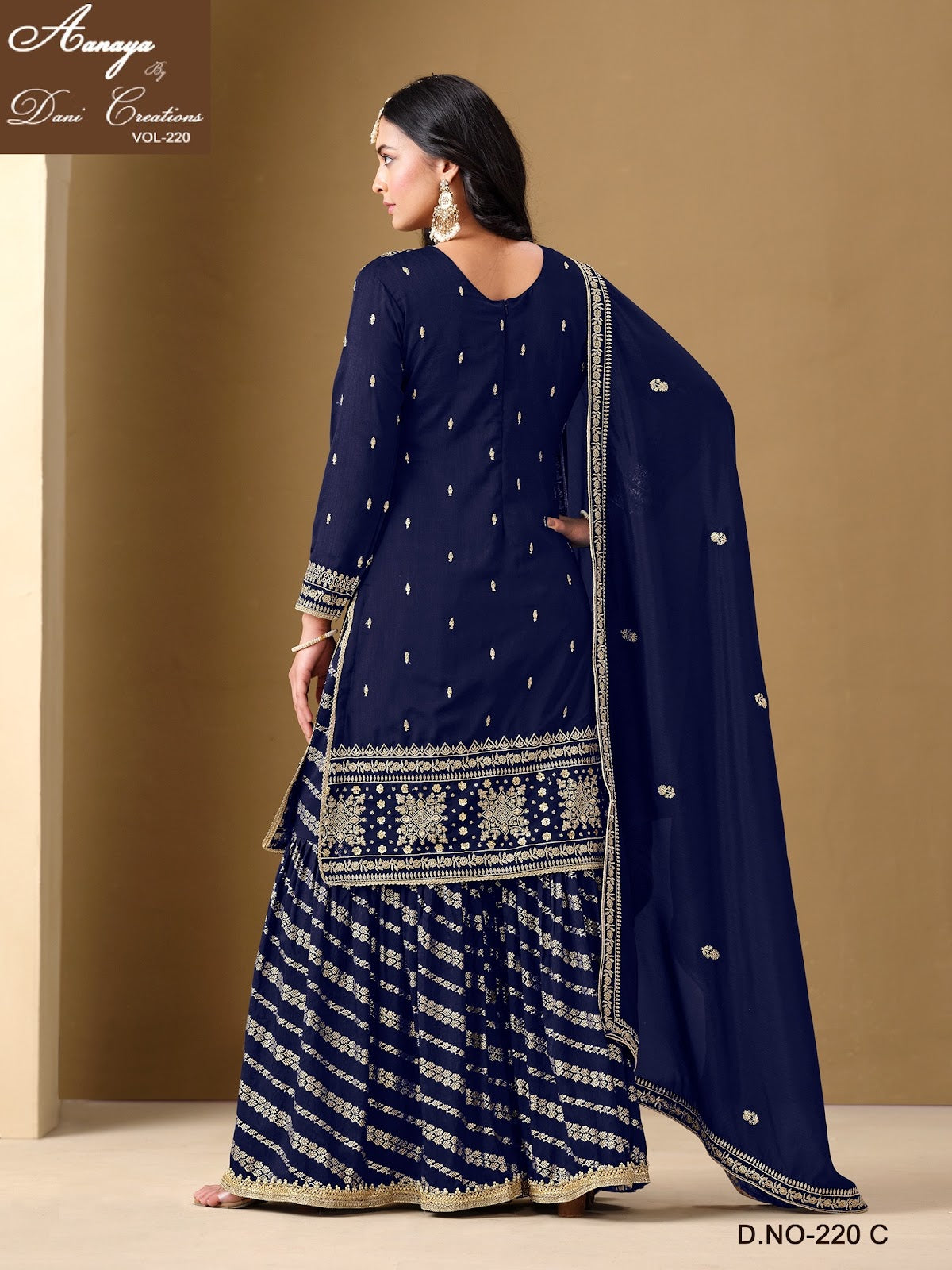 Vol 220 Dani Creations Aanaya Art Silk Readymade Sharara Suits Wholesaler Gujarat