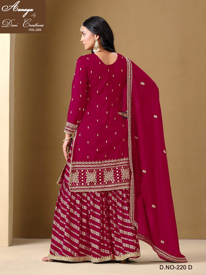 Vol 220 Dani Creations Aanaya Art Silk Readymade Sharara Suits Wholesaler Gujarat
