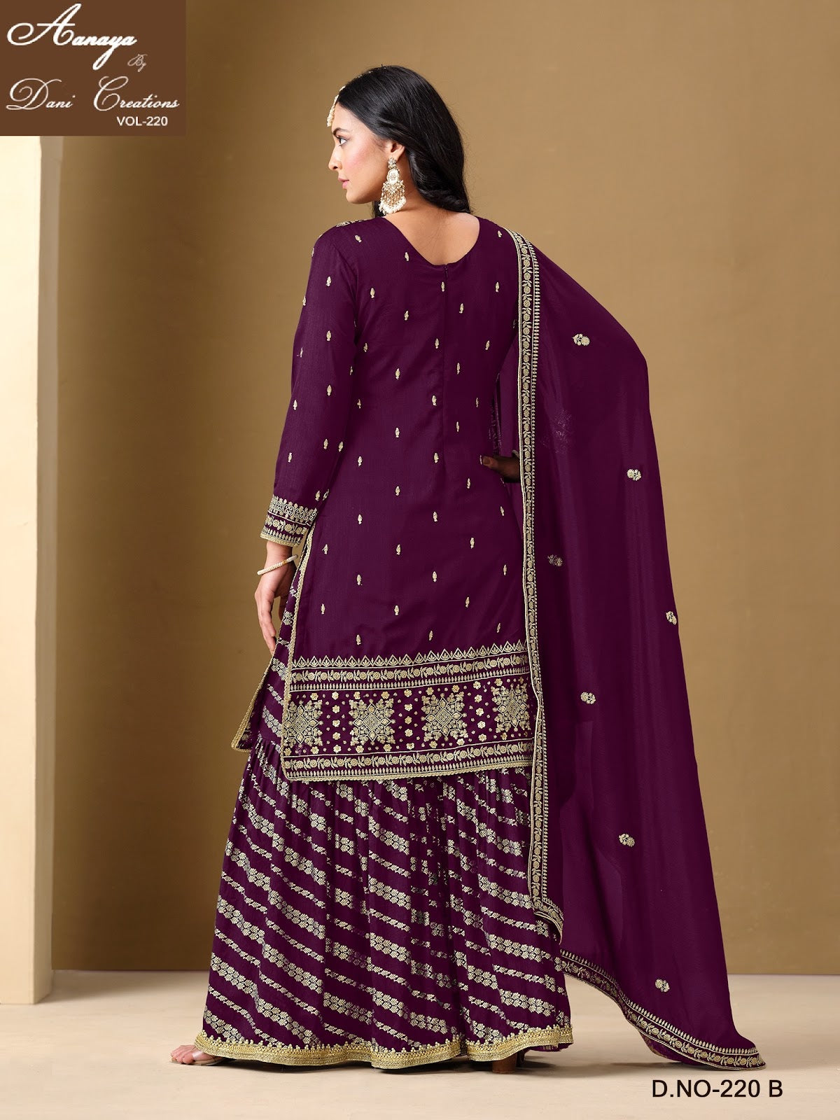 Vol 220 Dani Creations Aanaya Art Silk Readymade Sharara Suits Wholesaler Gujarat