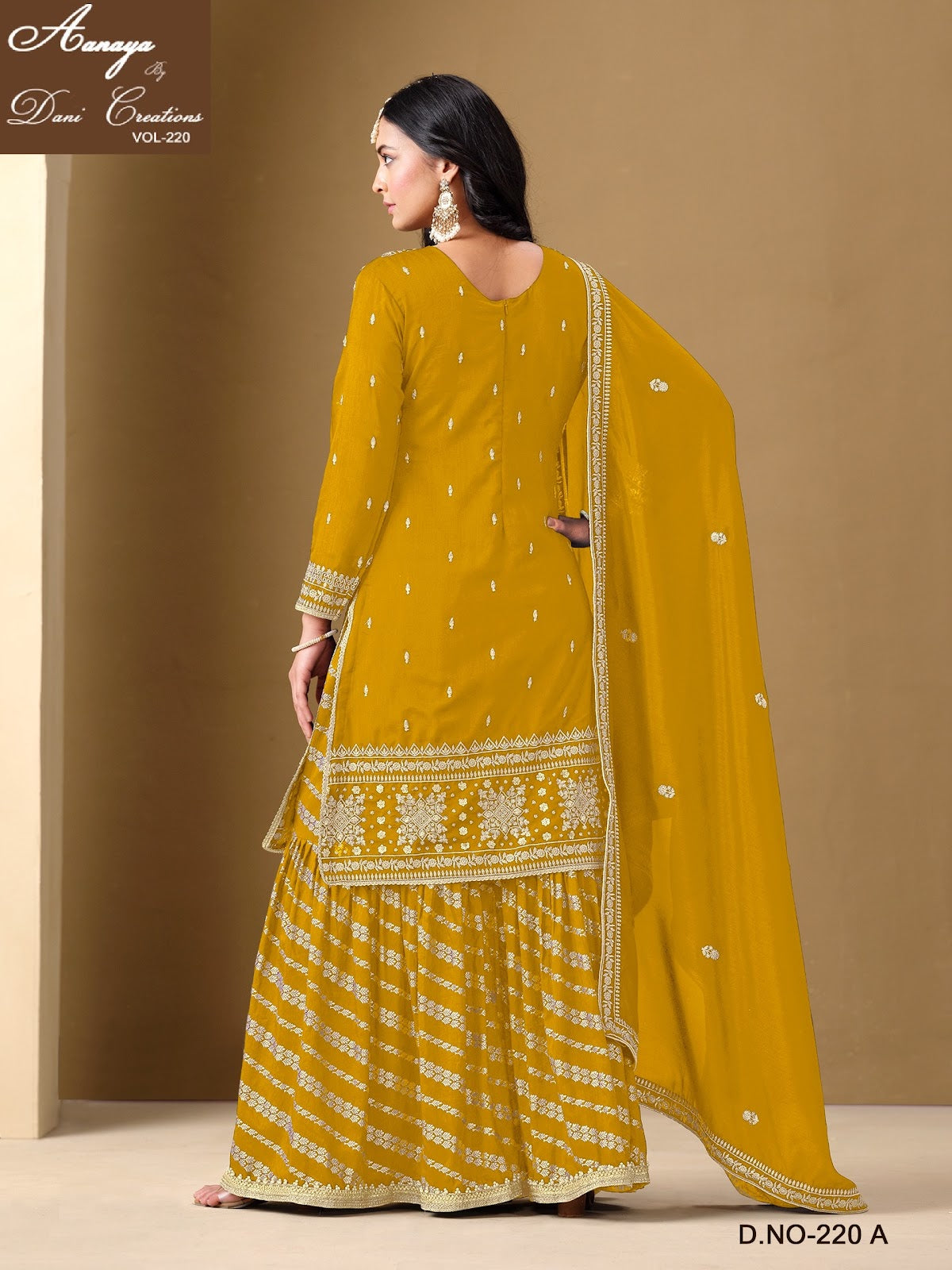 Vol 220 Dani Creations Aanaya Art Silk Readymade Sharara Suits Wholesaler Gujarat