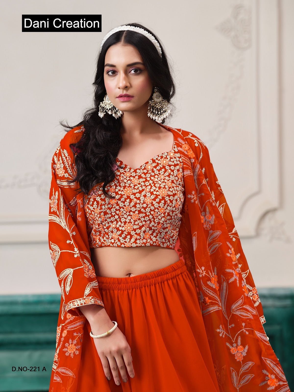 Vol 221 Dani Creations Aanaya Fox Georgette Crop Top Shurg Palazzo Set Manufacturer Ahmedabad