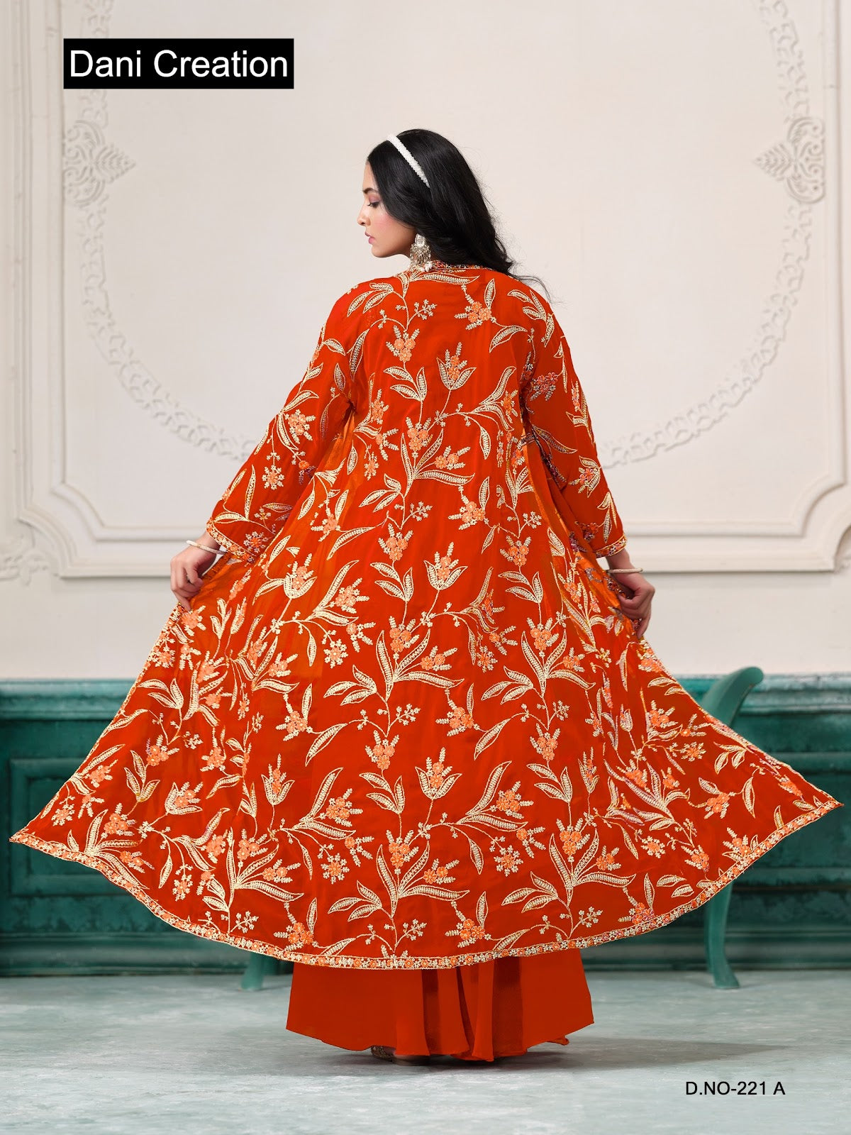 Vol 221 Dani Creations Aanaya Fox Georgette Crop Top Shurg Palazzo Set Manufacturer Ahmedabad