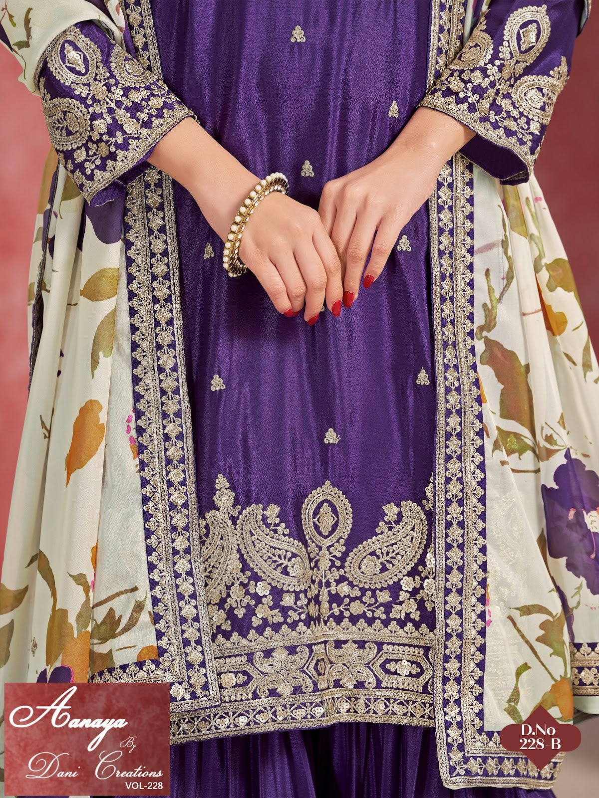 Vol 228 Dani Creations Aanaya Chinon Silk Readymade Sharara Suits Wholesale