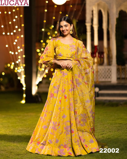 वॉल्यूम 22 22001-22007 लुकाया एयरटेक्स चिनॉन रेडीमेड लहंगा चोली थोक मूल्य