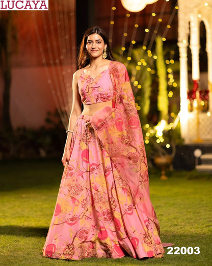 वॉल्यूम 22 22001-22007 लुकाया एयरटेक्स चिनॉन रेडीमेड लहंगा चोली थोक मूल्य
