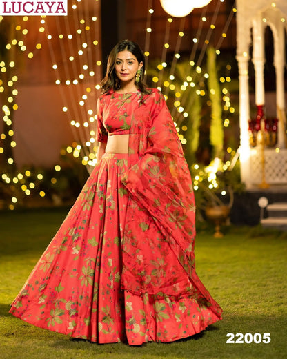 वॉल्यूम 22 22001-22007 लुकाया एयरटेक्स चिनॉन रेडीमेड लहंगा चोली थोक मूल्य