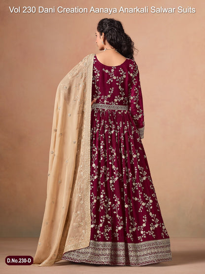 Vol 230 Dani Creation Aanaya Fox Georgette Anarkali Salwar Suits Wholesaler India